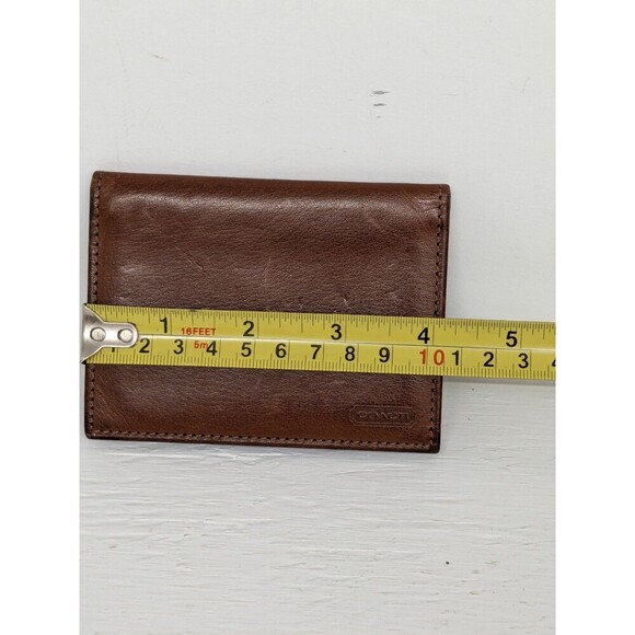 RARE! Vintage Coach Brown Leather Bifold Wallet Card Holder ID Compact Wallet - Picture 6 of 7